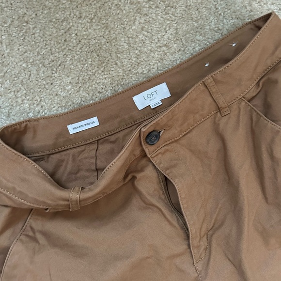 Like new Loft outlet brown high rise wide leg pants - Picture 4 of 6